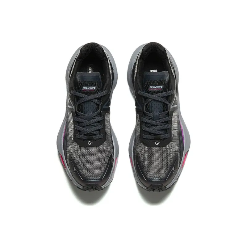 Anta Champion Rain Dove Non-slip Wear-resistant Shock Absorption Low-Top Running Shoes Women's Black Red-1