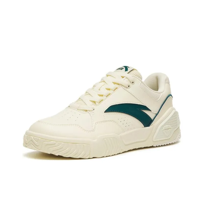 Anta Anti Slip Wear Resistant Low Top Skateboard Shoes Men's White Green-1