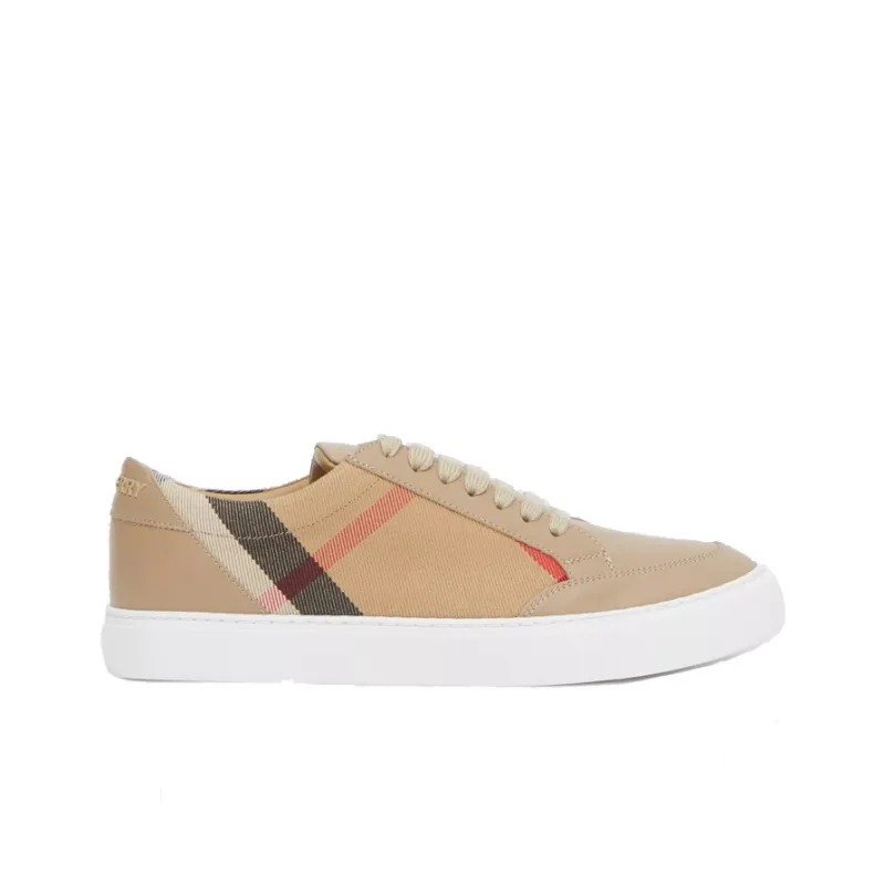 Burberry House Low Top Stylish Skateboarding Shoes Women's Tan-1