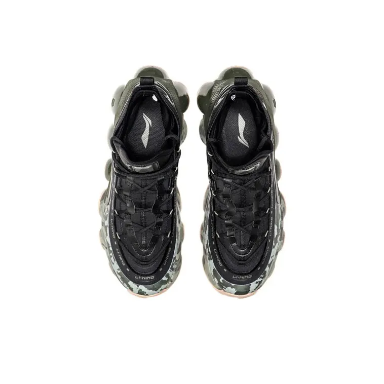 LiNing Non slip Lightweight High Top Basketball Shoes Unisex Camouflage-3