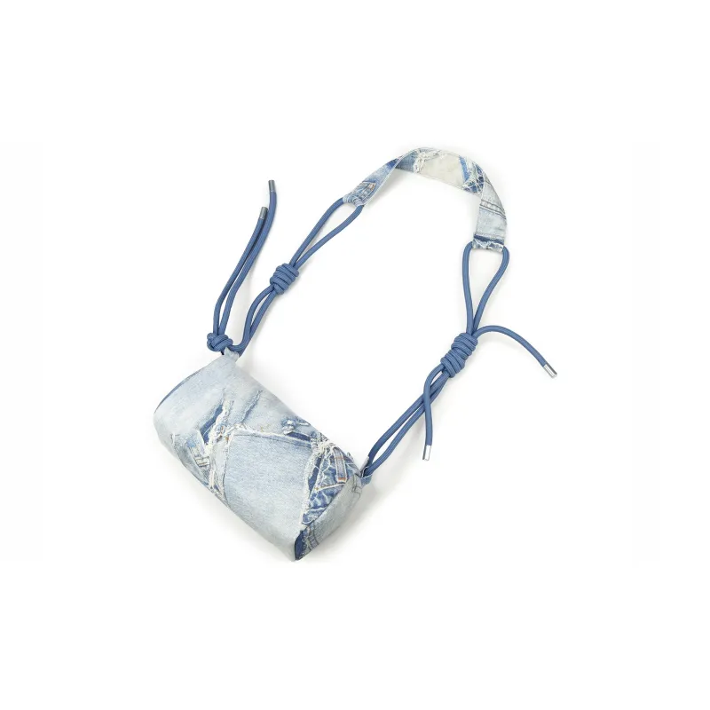 Guuka Fabric Shoulder Bag, Crossbody Bag Unisex Blue/White-2