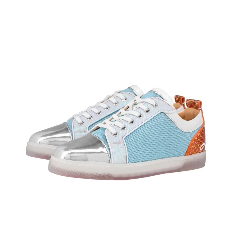 CL Stylish Skateboarding Shoes Men's Silver Blue-2