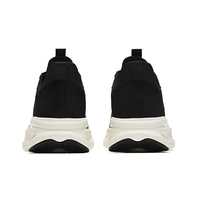 Anta Anti Slip And Wear Resistant Rebound Low Top Running Shoes Men's Bright Black White-3