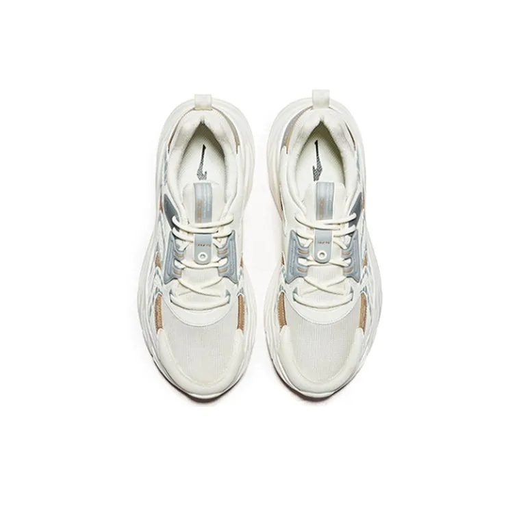 Erke Shock Absorbers With Slip Resistant And Abrasion Resistant Properties Low Top Running Shoes Men's White Gray-2