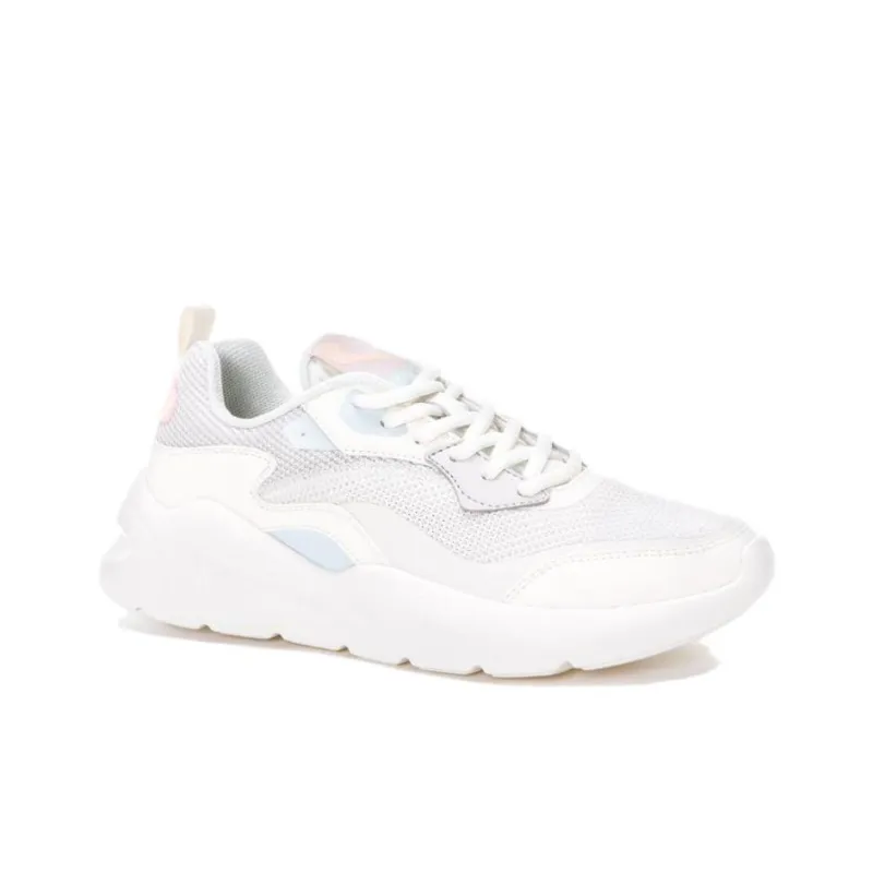 Erke Breathable And Wear resistant Low Top Running Shoes Women's White Blue-1