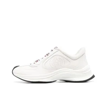 GUCCI Perforated logo Lace up Sneakers