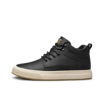JOSEPH ABBOUD Wear-Resistant Mid-Top Skateboard Shoes Men's Black