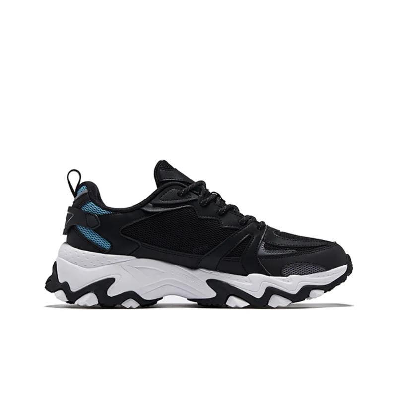 QIAODAN Anti-Slip And Wear-Resistant Lightweight Low-Top Running Shoes Men's Black Blue-1