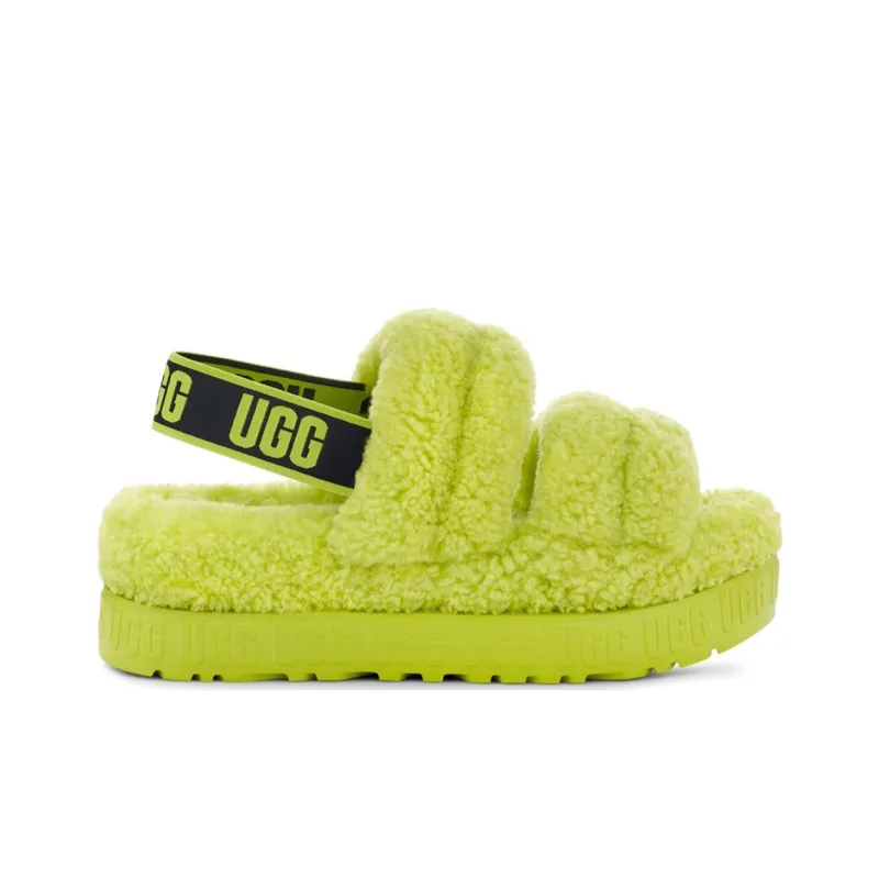 UGG Fluff Furry Slippers Women's Lime-1