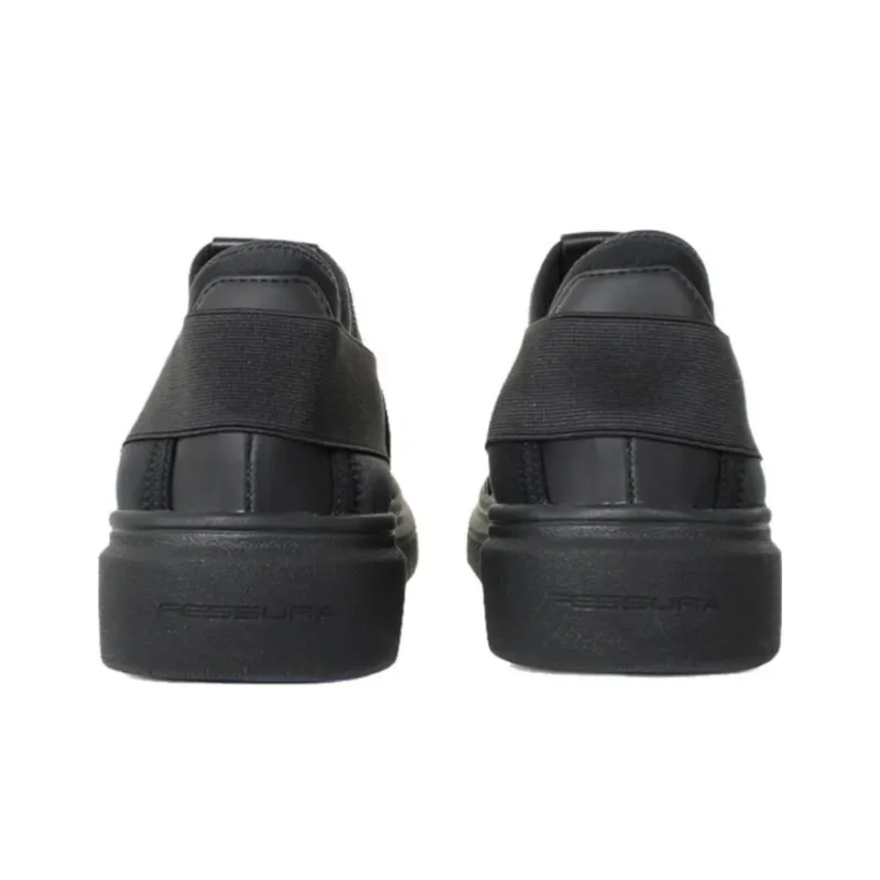 FESSURA Low-Top Skateboard Shoes Men's Black-3