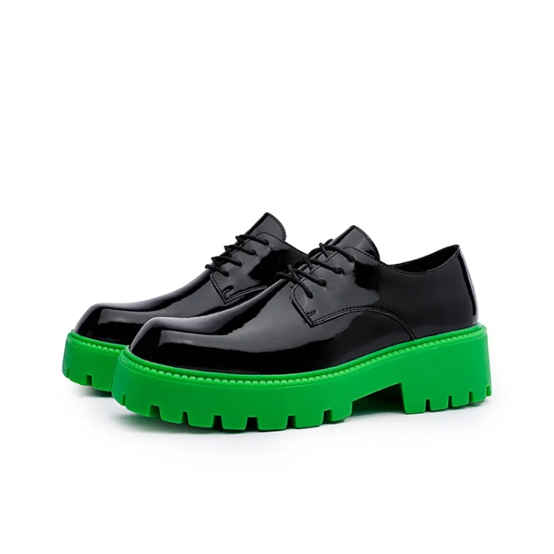 YEDANI Men's Casual Shoes Men Low Top Black/Green-7