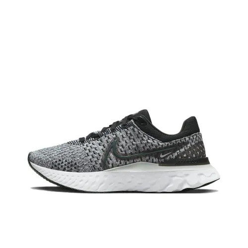 Nike React Infinity Run Flyknit 3 Running Shoes Women's Low-Top Gray/Black/Green