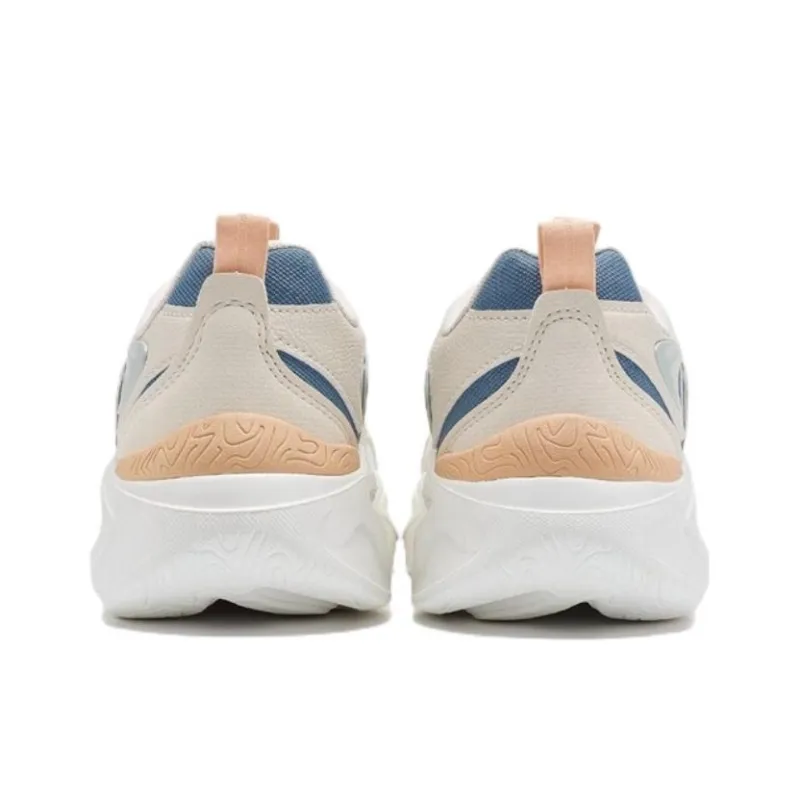 XTEP Mibian Anti Slip Wear Resistant Low Top Sports Casual Shoes Women's White Brown Blue-4