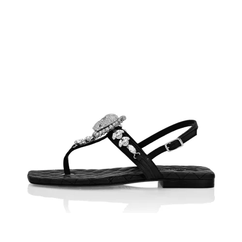 PHILIPP PLEIN Crystal-skull Leather Sandals