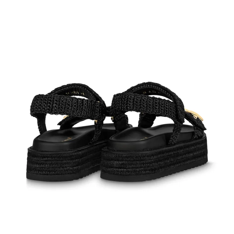 LOUIS VUITTON Beach Sandals Women's Black-3
