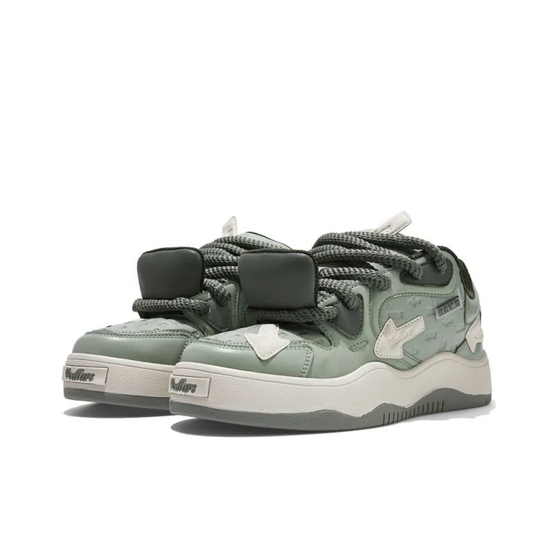 TCELLARS Low Top Skateboard Shoes Unisex Matcha Dull Green-2