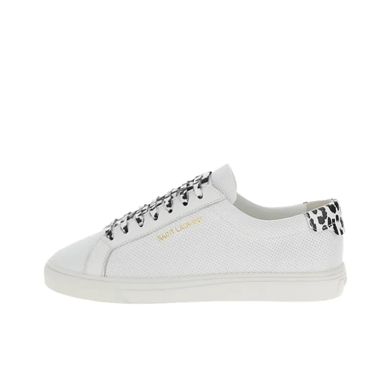SAINT LAURENT Low Top Stylish Skateboarding Shoes Women's White Black-0