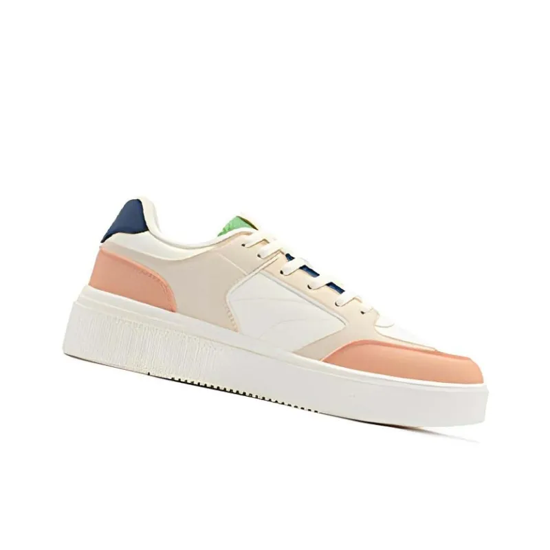 361° Joyfulness Anti Slip Wear Resistant Low Top Skateboard Shoes Women's White Orange Blue-2