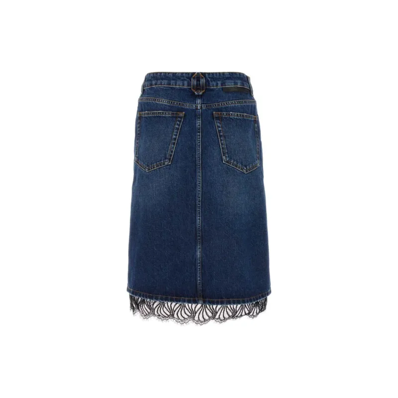 Stella McCartney Lace Detailed Denim Skirt-1