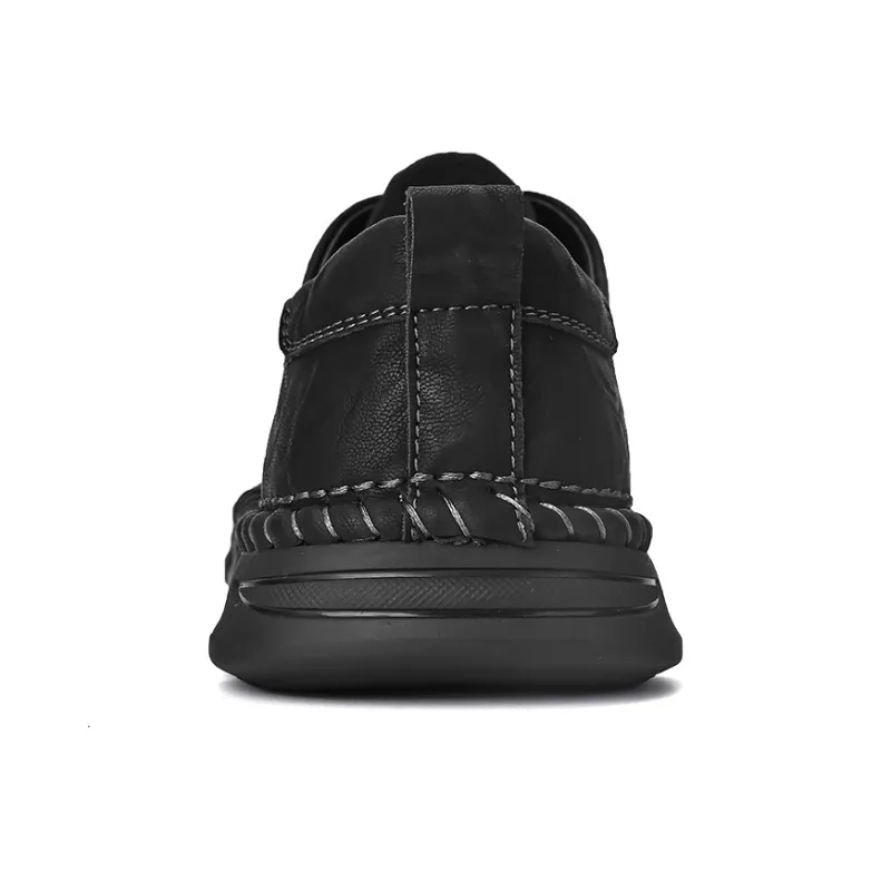 Laoks Men's Casual Shoes Men Low Top Black/Brown-2