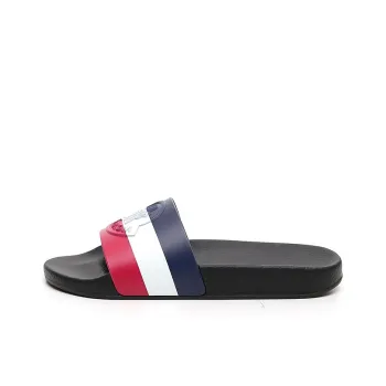 Moncler Basile Pool Slides Black Tricolour