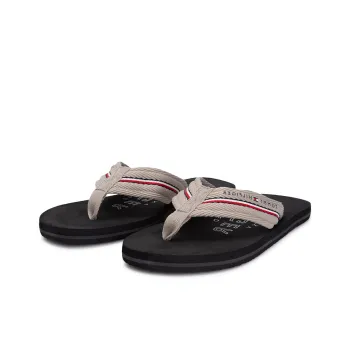 Tommy Hilfiger Rubber Sole Flip Flops Men's Khaki