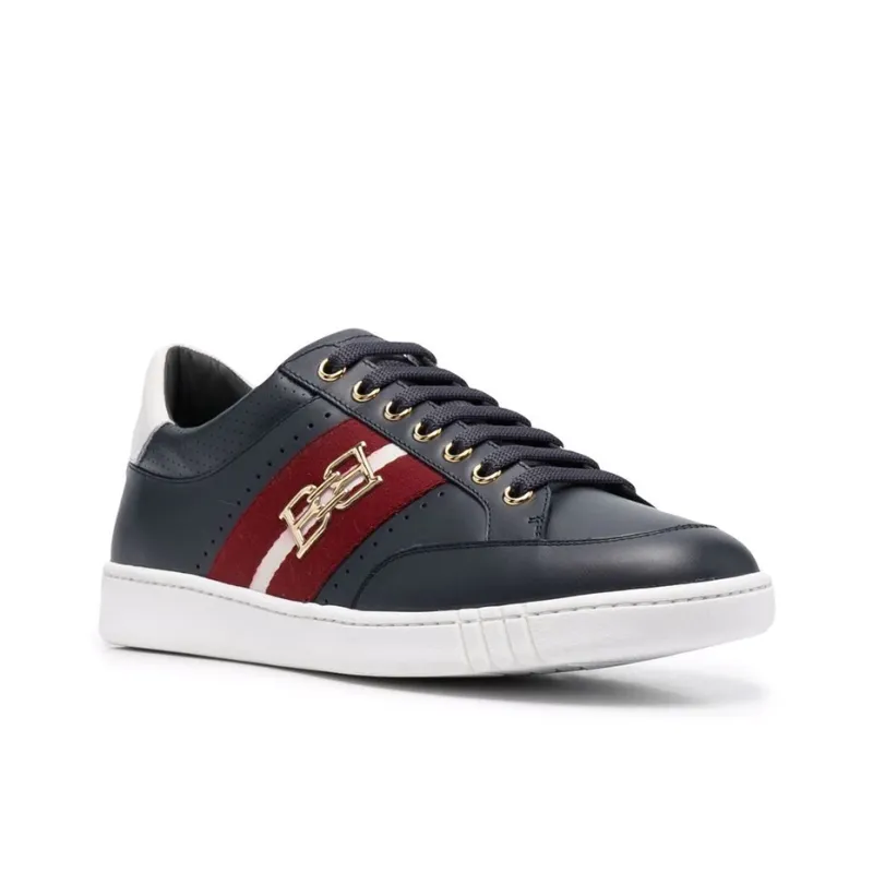 BALLY Winton Low-Top Stylish Skateboarding Shoes Men's Black White Red-2