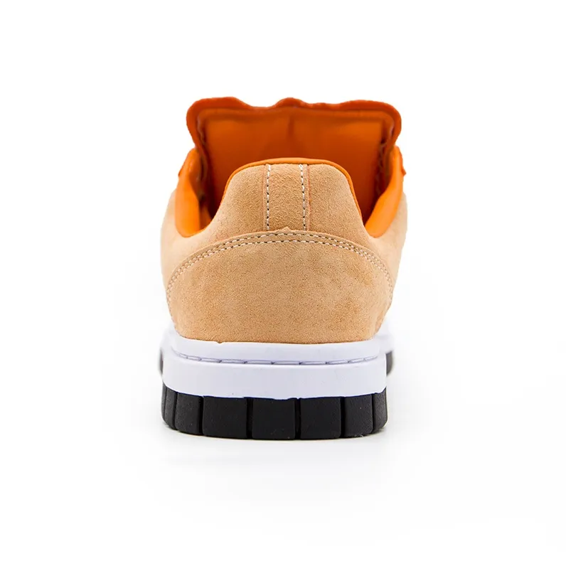 Shionpo Slip Resistant Cushioning Wear Resistant Breathable Low Top Skateboard Shoes Unisex Orange-4