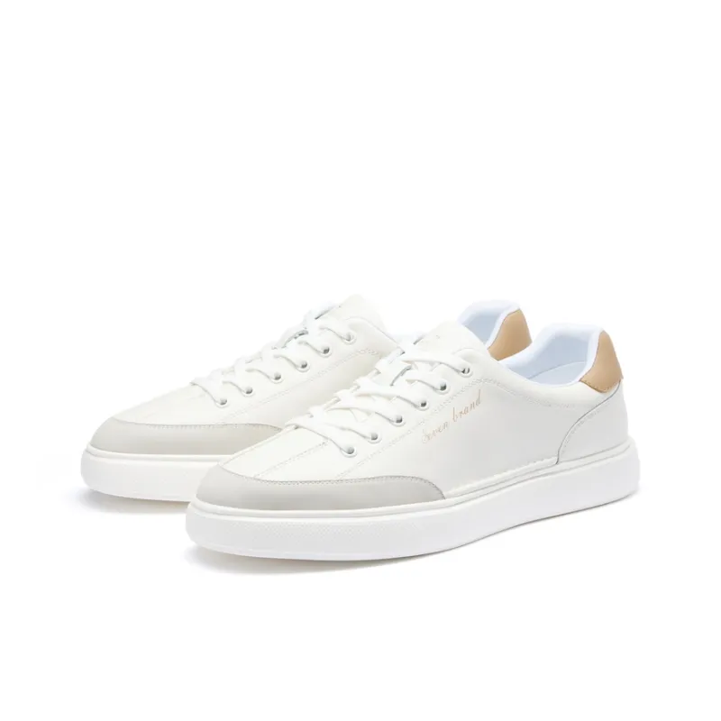 SEVEN Low Top Skateboard Shoes Men's White-1