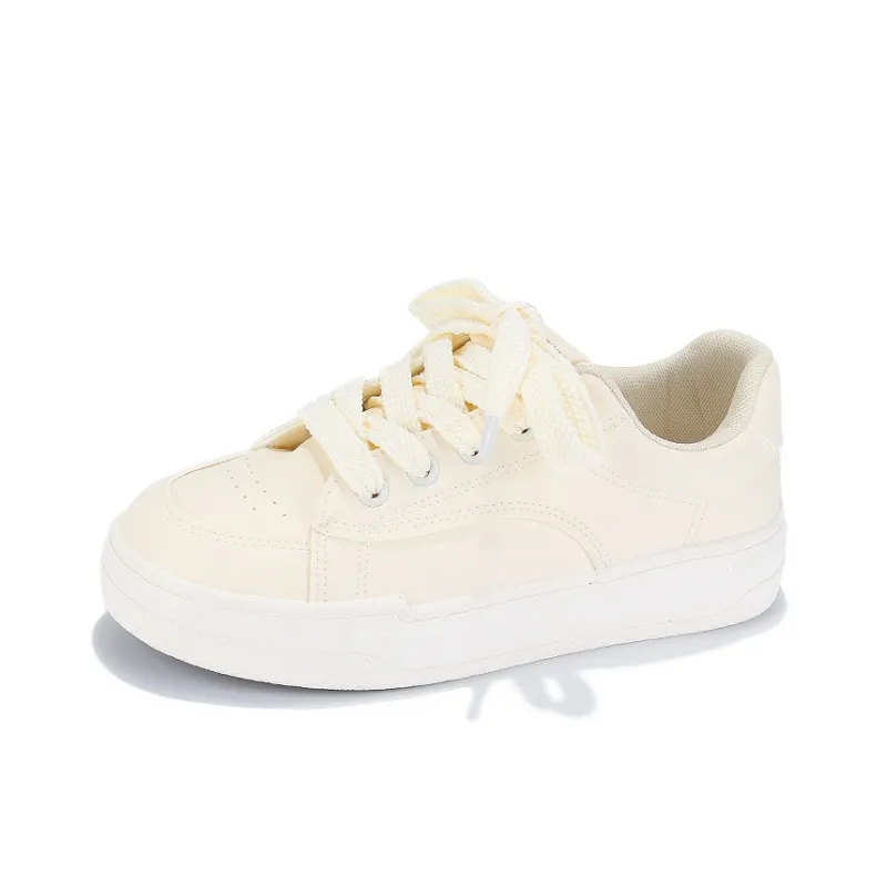 Binya Abrasion Resistant Low Top Skateboard Shoes Women's Beige-2