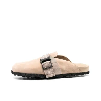 OFF WHITE Suede Industrial Belt Sabot Sand Women's