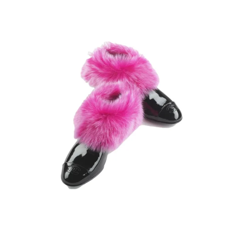 CHANEL Casual Single Shoes Women's Black Pink-2