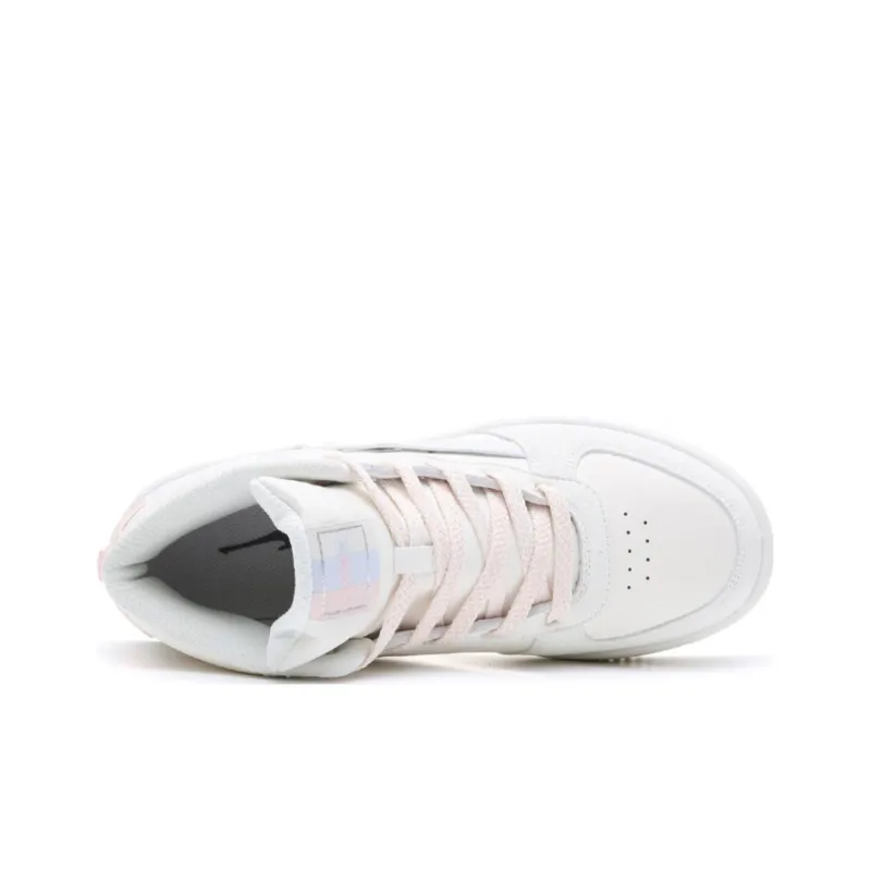 Erke Slip-Resistant Cushioning Wear-Resistant Warm High-Top Skateboard Shoes Women's White Blue-2