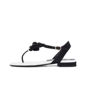 CHANEL One Strap Sandals Women's Black