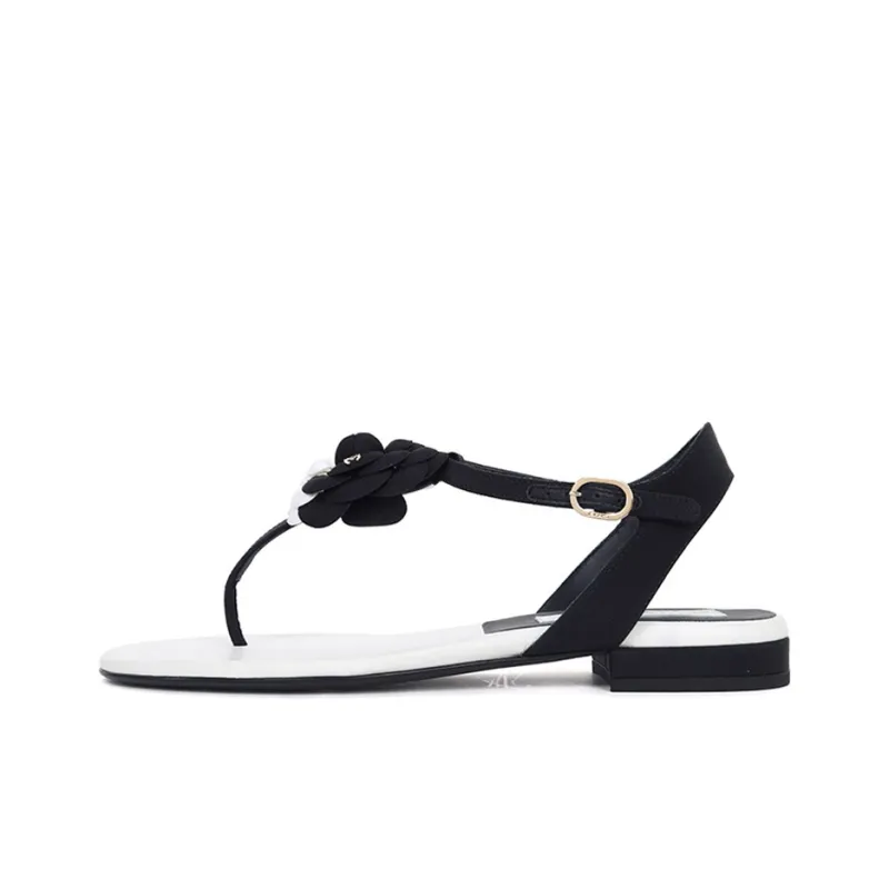 CHANEL One Strap Sandals Women's Black-0