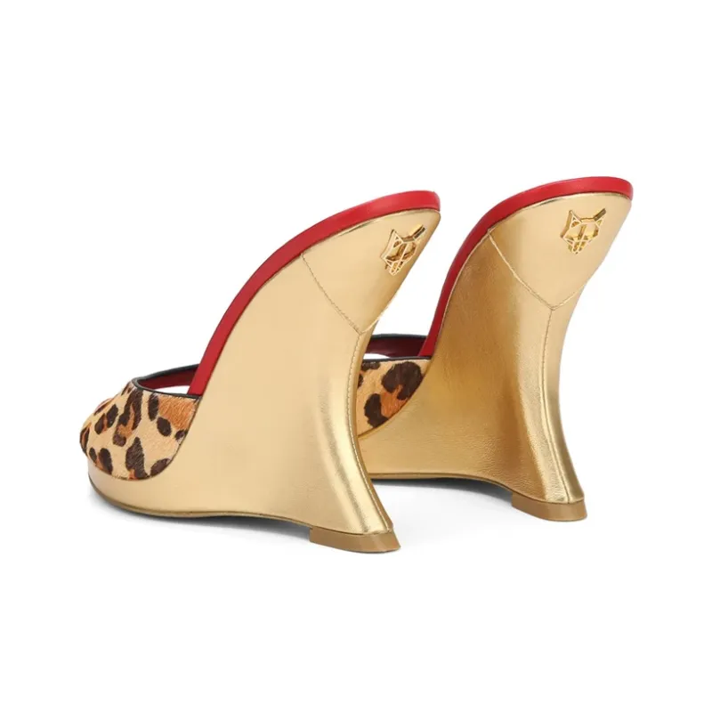 Naked Wolfe Anaconda Stylish Sandal Heel Height 12cm Women's Gold-3