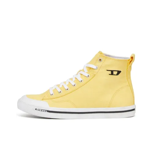 DIESEL Skateboard Shoes Women's High-Top Yellow/White