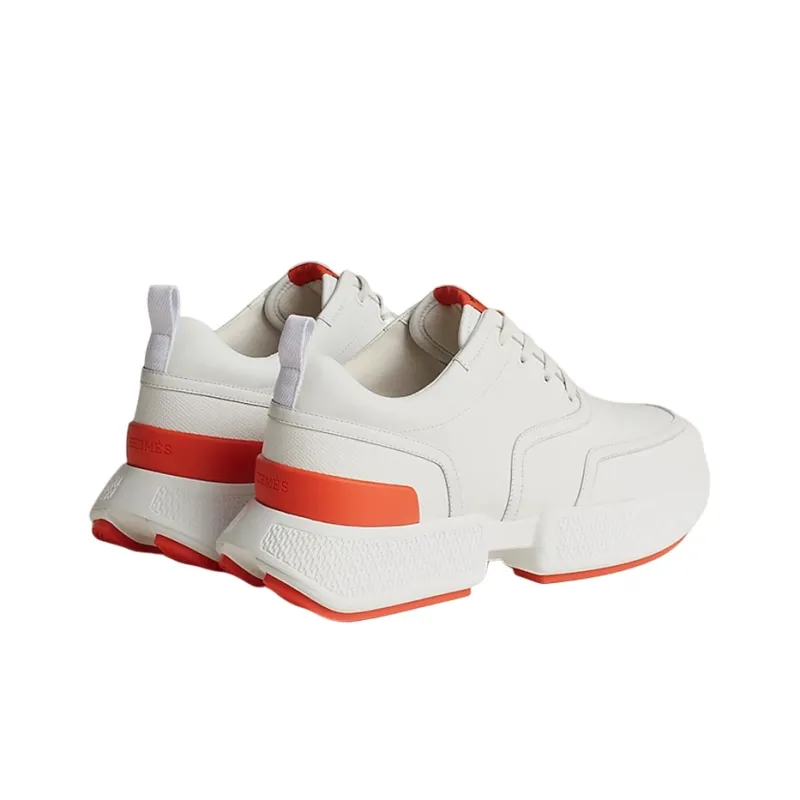 HERMES Giga Slip Resistant Low Top Sports Casual Shoes Men's White Orange-3