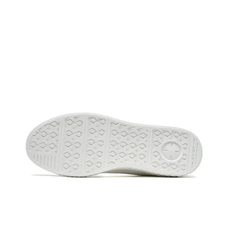 XTEP Anti Slip And Wear Resistant Lightweight Low Top Skateboard Shoes Men's White Ink Teal-4