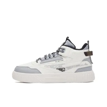 Erke Subjugate High Top Skateboard Shoes Men's White Gray Padded