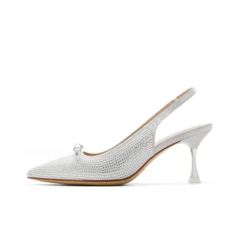BELLE Slim Heel High Heels 6cm Women's Silver, Black