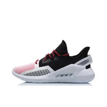 LiNing Rebound Breathable Lightweight Wear Resistant Slip Resistant Low Top Sports Casual Shoes Men's Black Red