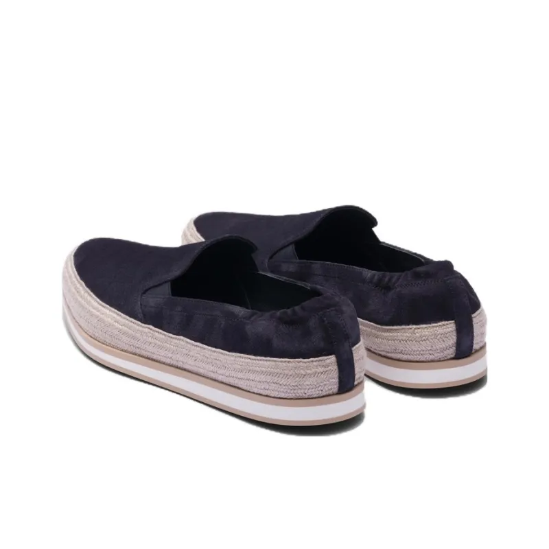 PRADA Raffia-embellished Suede Loafers-3