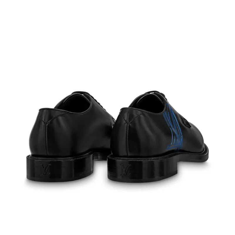 LOUIS VUITTON Voltaire Derby Shoes Casual Shoes Men's Black Blue-2