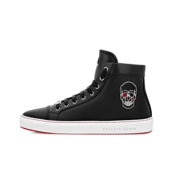 PHILIPP PLEIN High Top Stylish Skateboarding Shoes Men's Black
