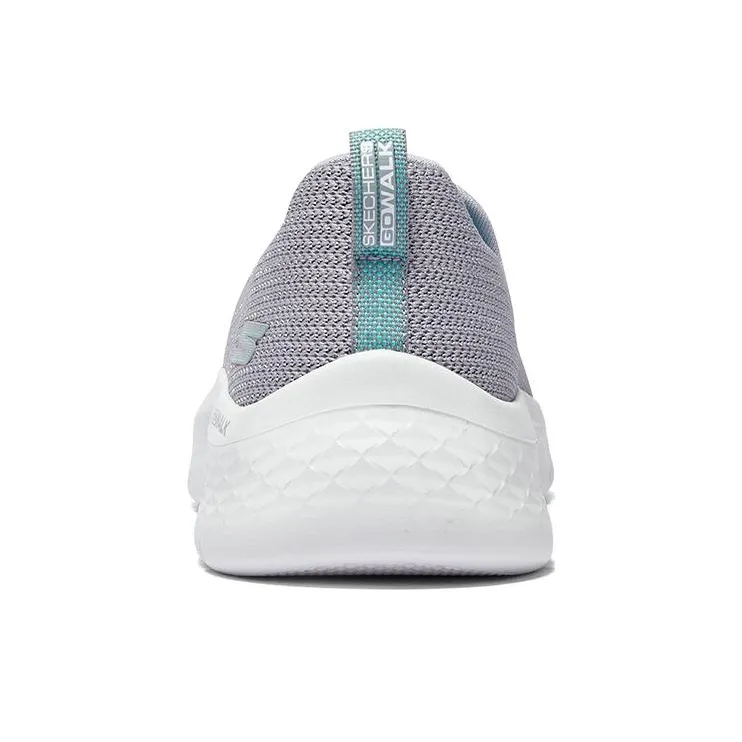 Skechers Go Walk Fle Cushioning Anti Slip And Wear Resistant Low Top Casual Shoes Women's White Gray-3