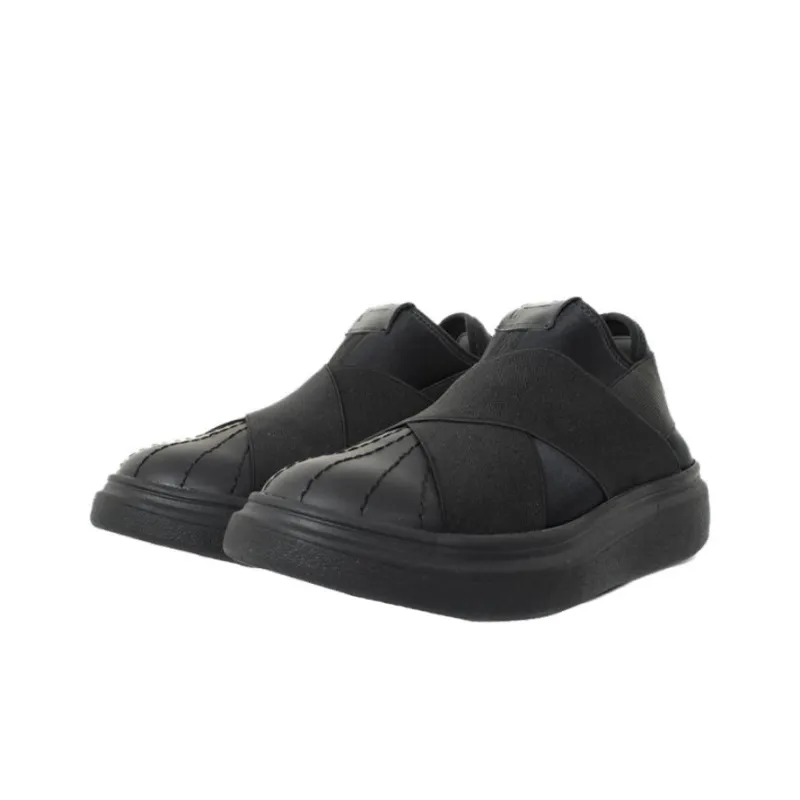 FESSURA Low-Top Skateboard Shoes Men's Black-1