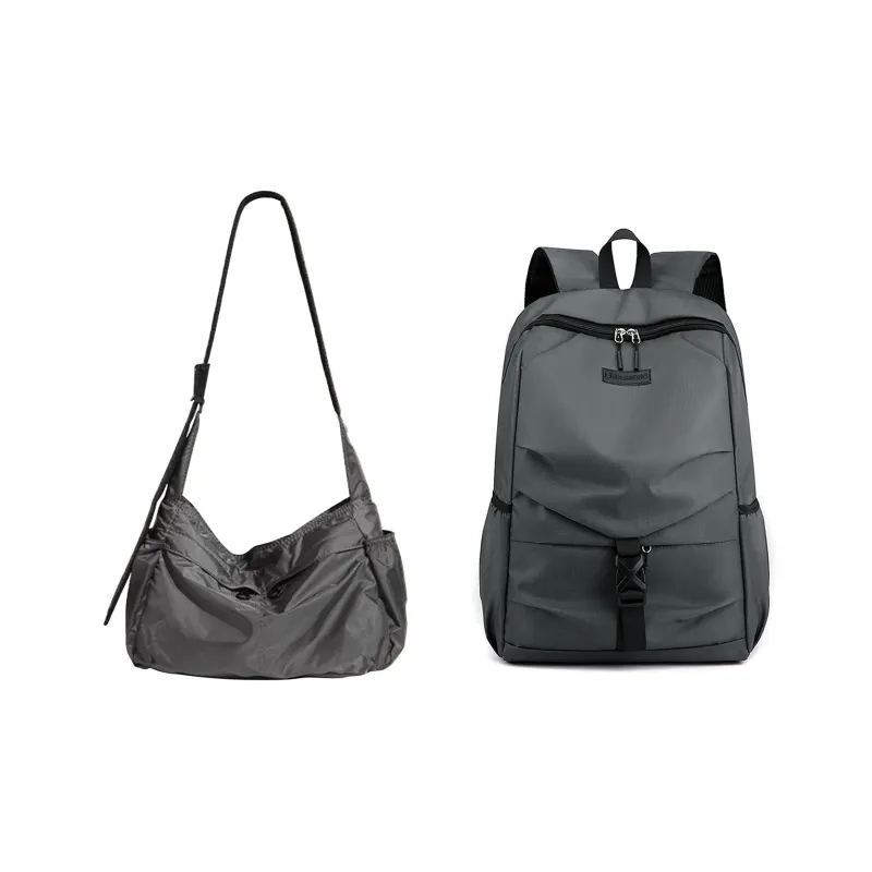 TAKI Oxford Shoulder Bags Regular Unisex Black/Gray-21
