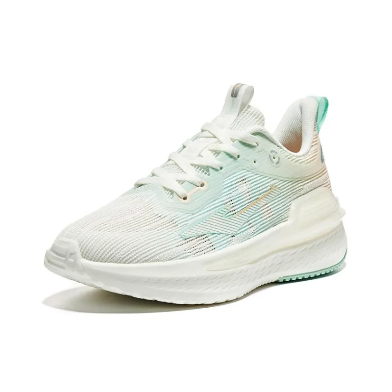 Erke Anti Slip Wear Resistant Low Top Running Shoes Women's White Orange-1