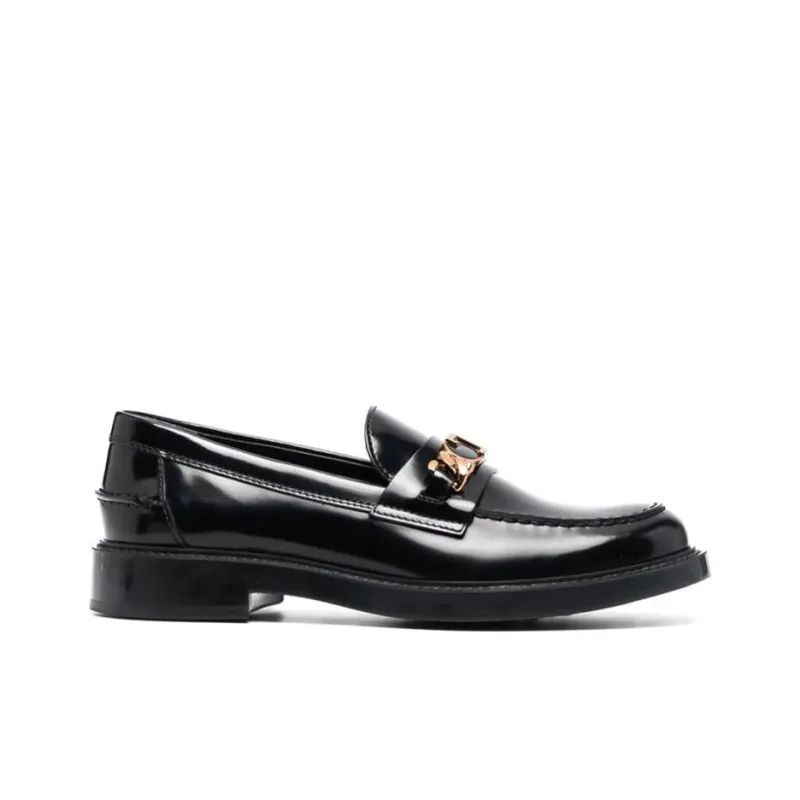 TOD'S Logo plaque Leather Loafers Women's-1